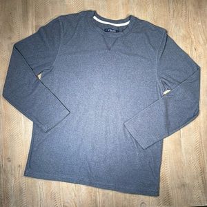 Chaps blue fleece top L